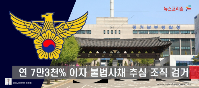 경기남부경찰청은  연 이자가 무려 7만 3000%  불법 대부업체 조직 29명을 검거해 이 가운데  4명을 구속했다고 11일 밝혔다. (우리동네 사건과 사고소식   엄순옥 리포터) 사진편집 경기남부 김현태) 