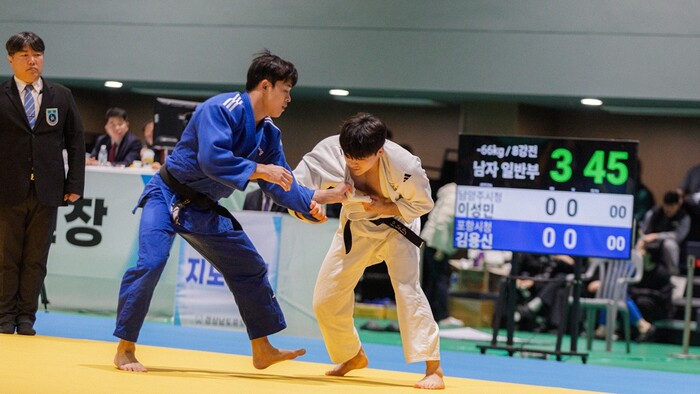 ‘2025 합천 전국실업유도선수권대회’ 경기 장면.(사진=합천군) 