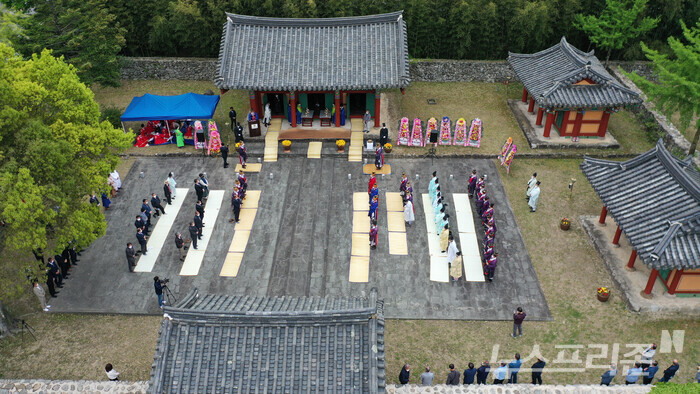 경남산청군 금서면 덕양전 제례모습.(사진=허정태 기자)