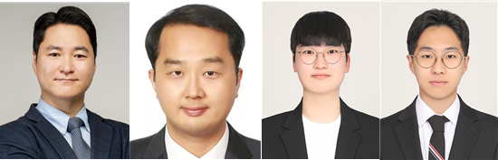 (왼쪽부터)노태우 한양대 교수, 유병준 상하이이공대 교수, 이기준, 김정근 한양대 석사과정생(사진=한양대)