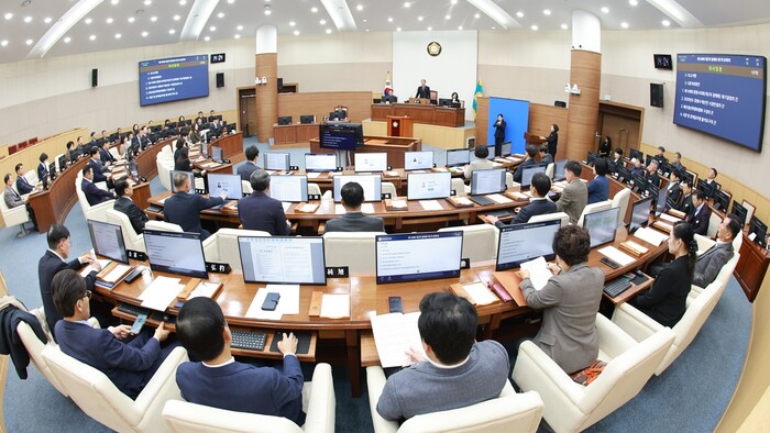 제148회 창원특례시의회 정례회 제1차 본회의 모습.(사진=창원시의회 사무국)
