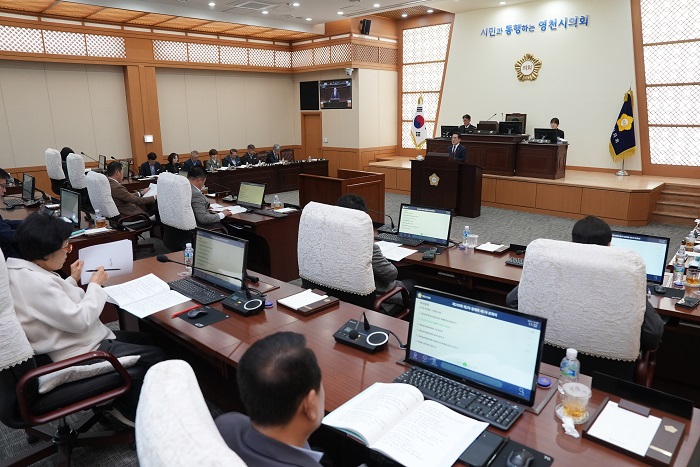 지난 25일 최기문 영천시장이 영천시의회 제249회 제2차 정례회에서 2026년도 시정연설을 하고 있다.(사진=영천시)