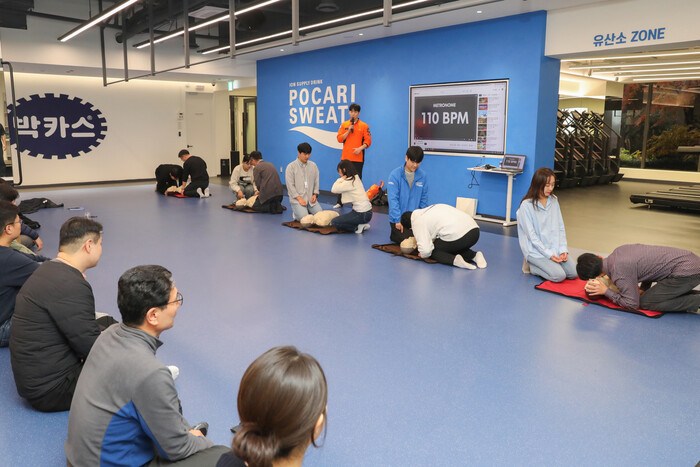 동아쏘시오홀딩스는 서울 동대문구 본사 지역에 근무하는 동아쏘시오그룹 임직원 및 협력사 근로자 대상으로 중대재해 대응 모의훈련을 실시했다.(사진=동아쏘시오그룹 제공)