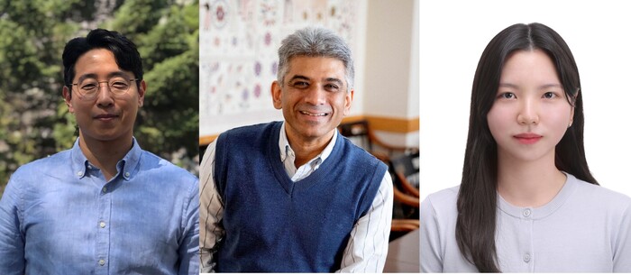 (왼쪽부터)김진호 고려대 교수(교신저자), 수브라마니안 하버드대 보건대학원 교수(공동저자), 권근영 고려대 보건정책관리학부 석사과정(제1저자)(사진=고려대)